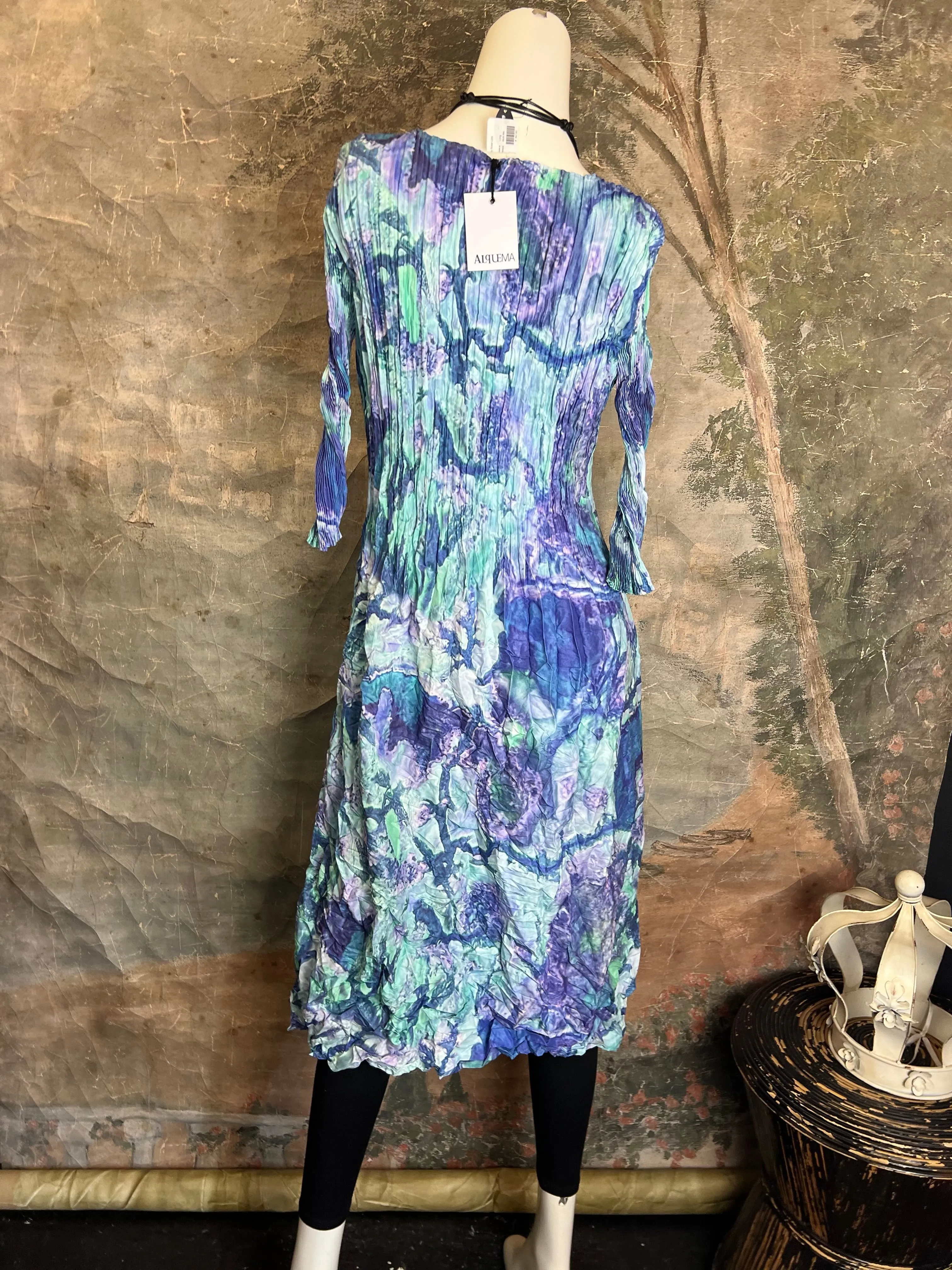 ACD544 3/4 Slv Smash Dress-Delta
