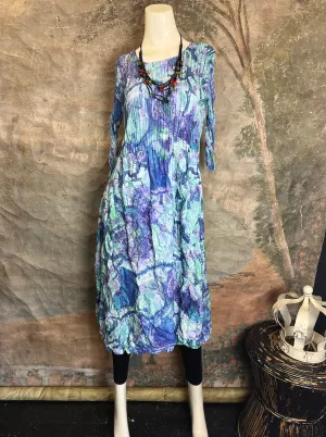 ACD544 3/4 Slv Smash Dress-Delta