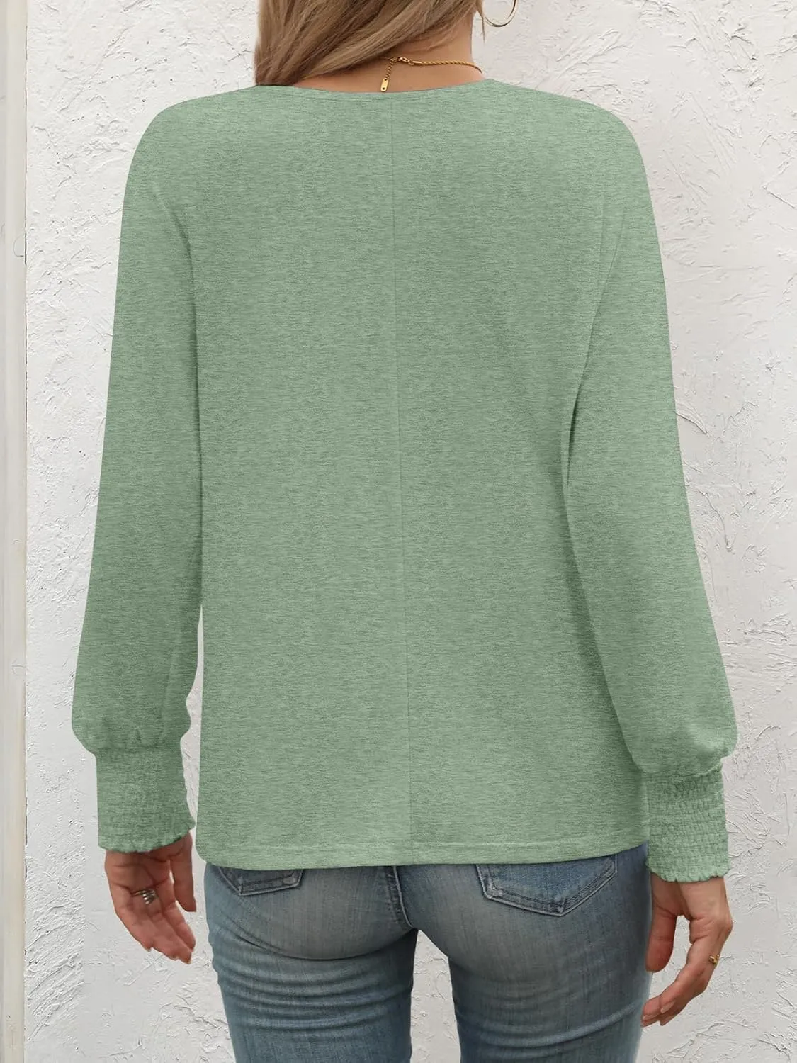 ATHMILE Long Sleeve Tops for Women 2025 Spring Fashion T Shirts for Women Crewneck Casual Loose Shirts Basic Tee