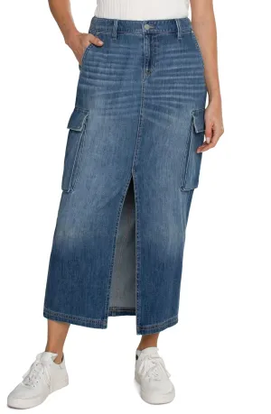 Bellow Pocket  Maxi Cargo Skirt