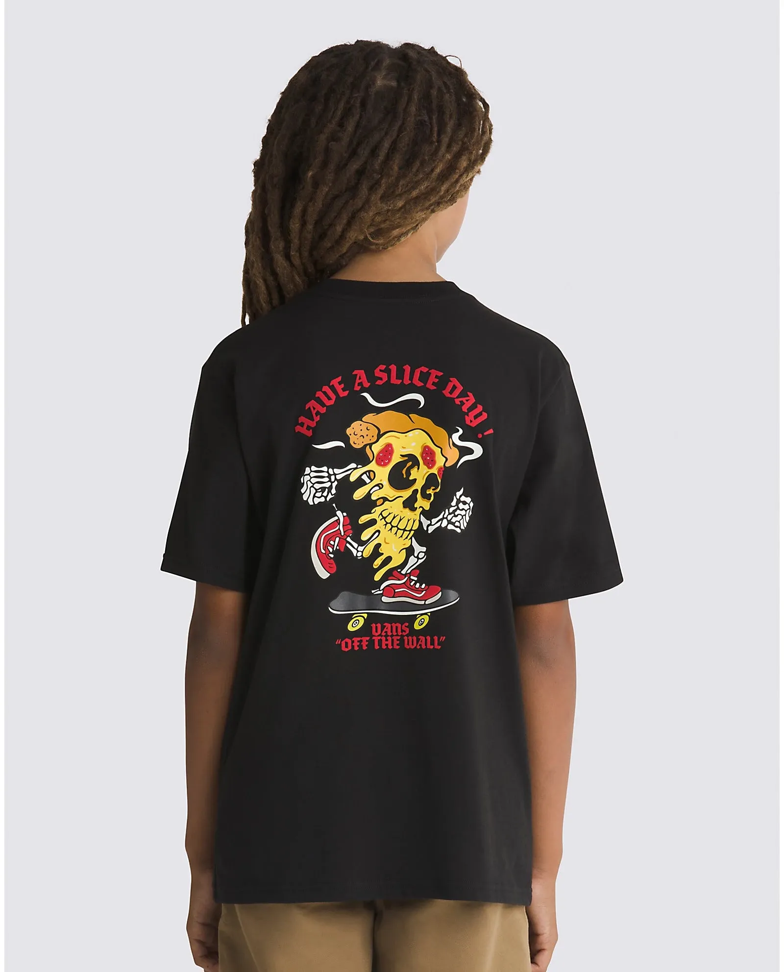 Boys Pizza Skull T-Shirt in Black