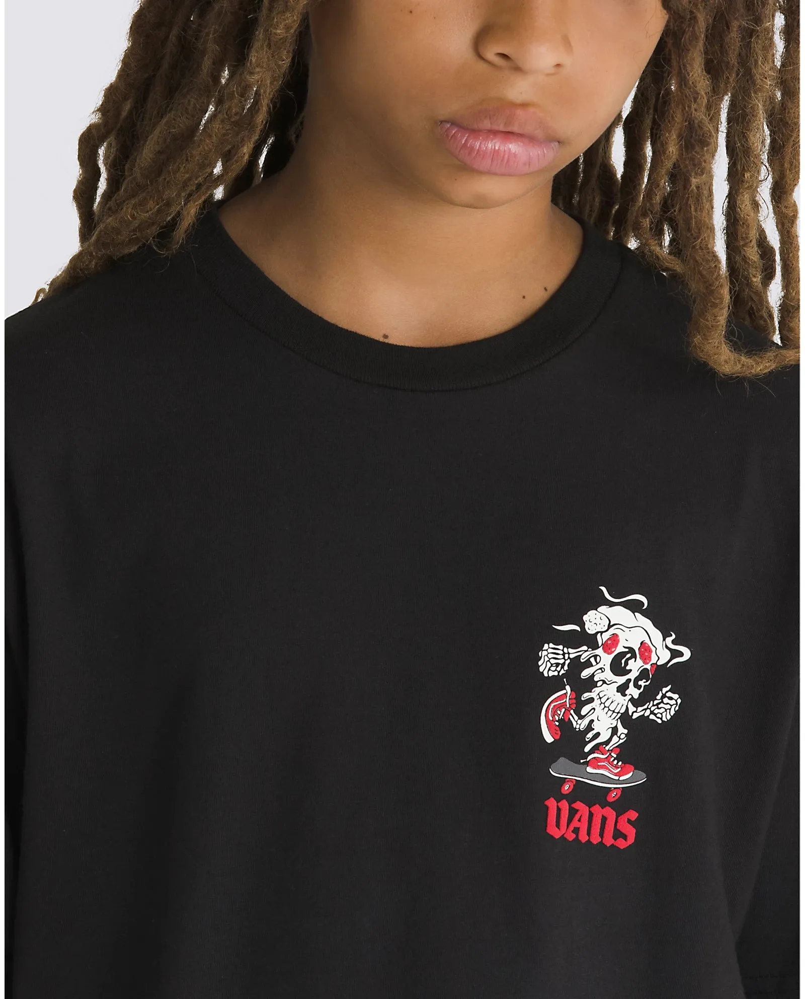 Boys Pizza Skull T-Shirt in Black