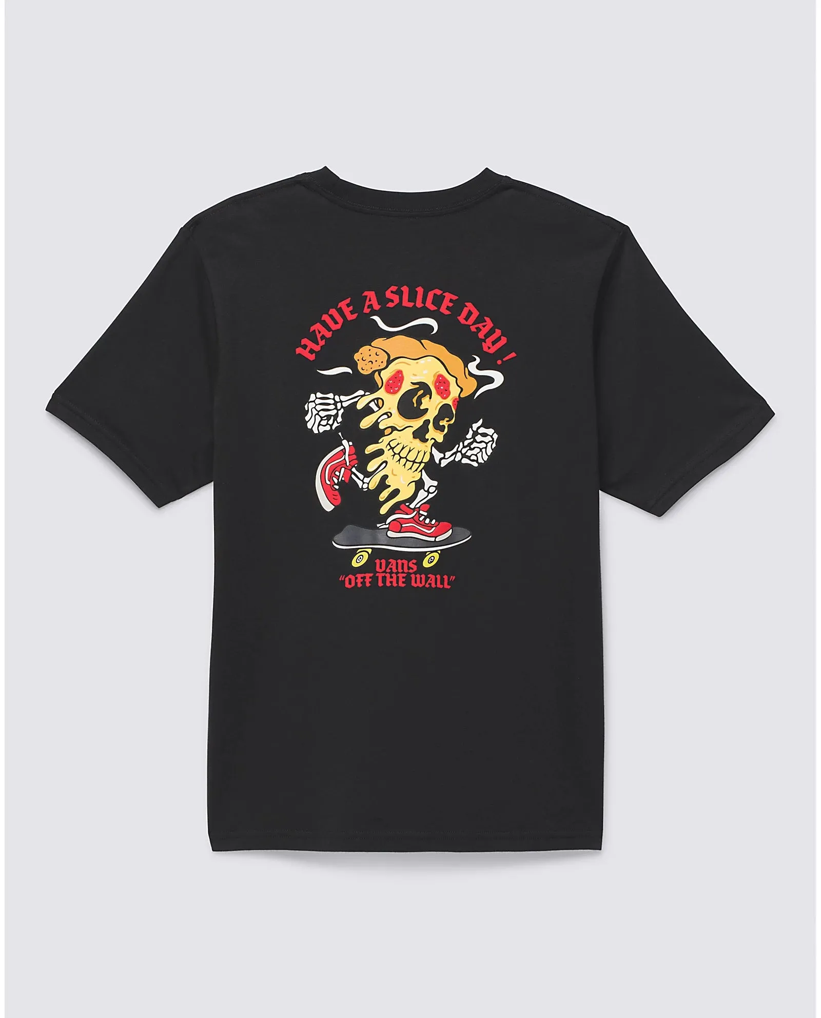 Boys Pizza Skull T-Shirt in Black