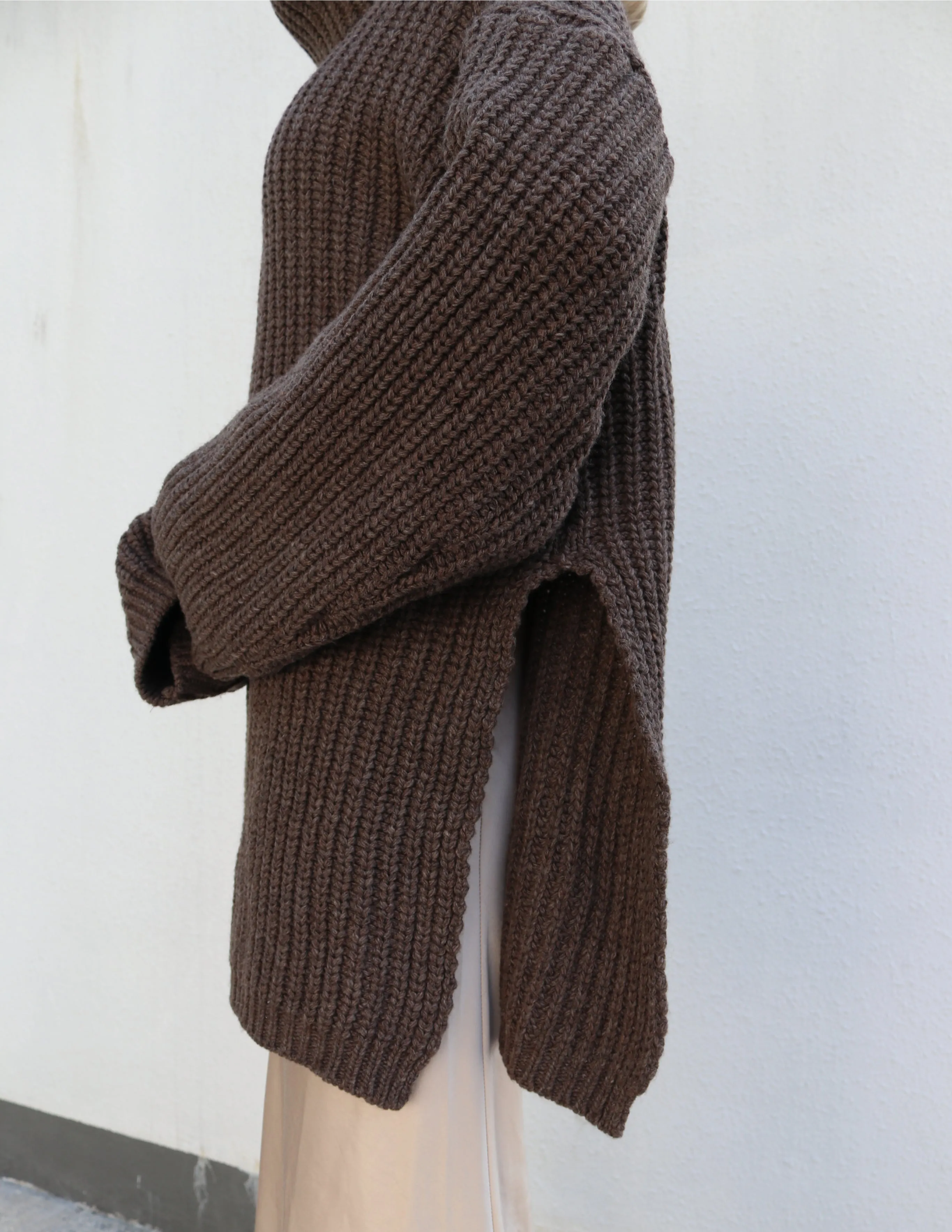 Brown Long Oversized Turtleneck