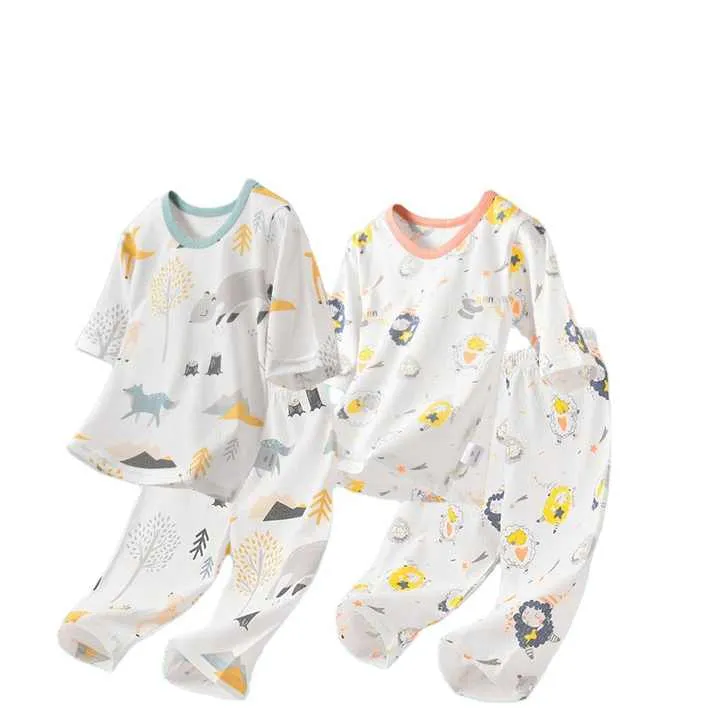 Children Boys' Cotton Summer Thin Air-طقم بيجامات صيفي