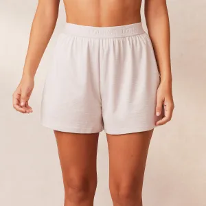 Classic Fleece Oversized Pajama Shorts - Cream
