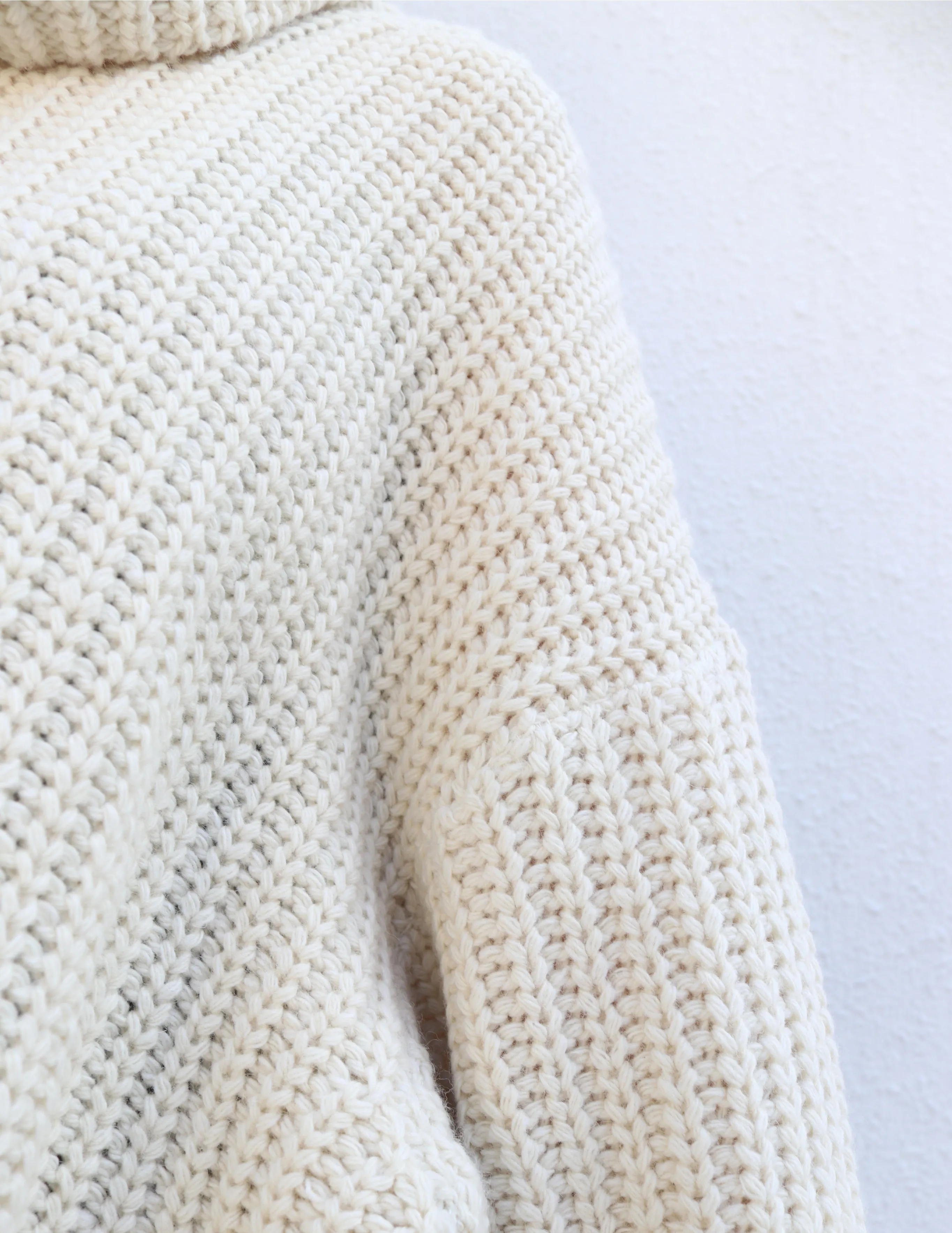Cream Long Oversized Turtleneck
