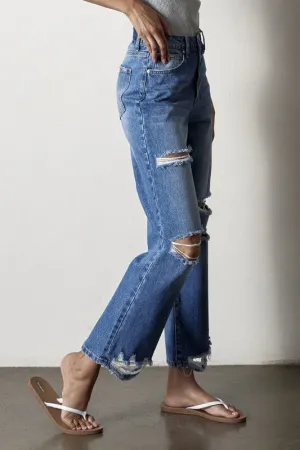 Destroyed Straight Jeans -online exclusive