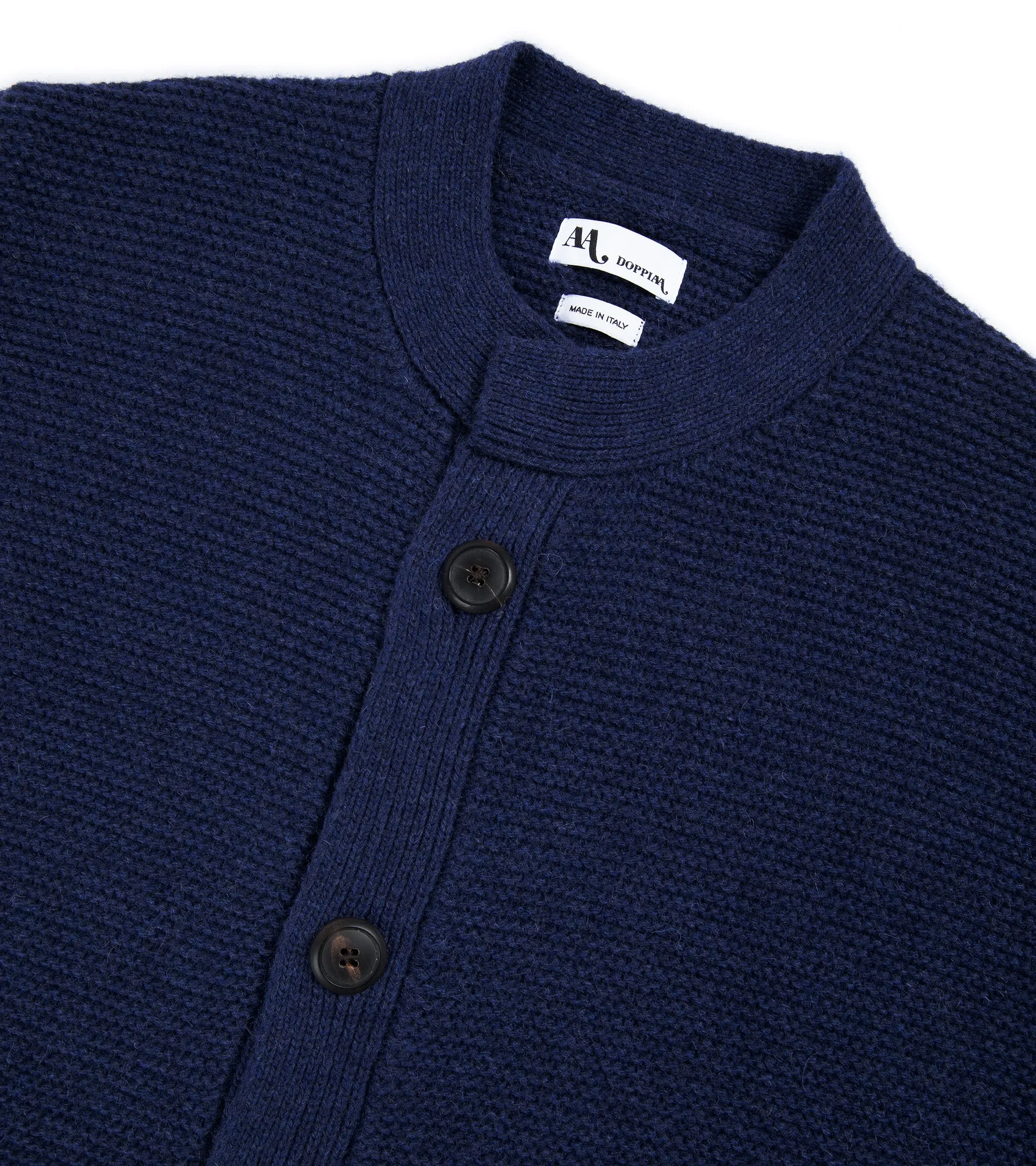 Doppiaa Aagrif Wool Milano Stitch Cardigan Jacket: Navy