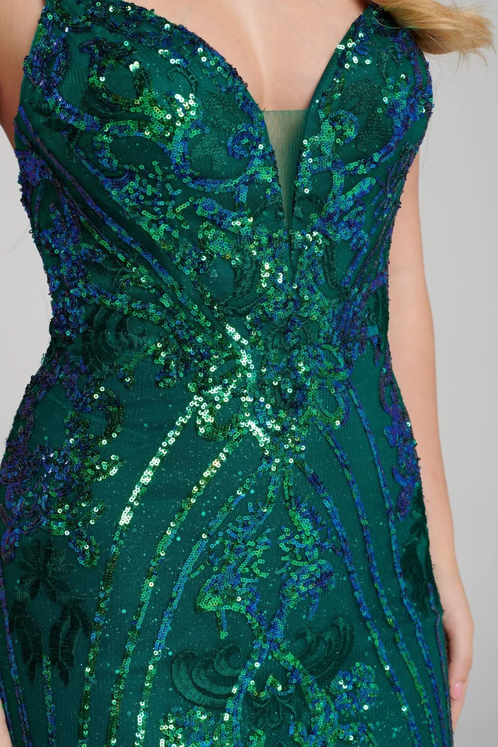 Ellie Wilde EW 120028 Size 8 Long Sequin Mermaid Backless Prom Dress Pageant Shimmer