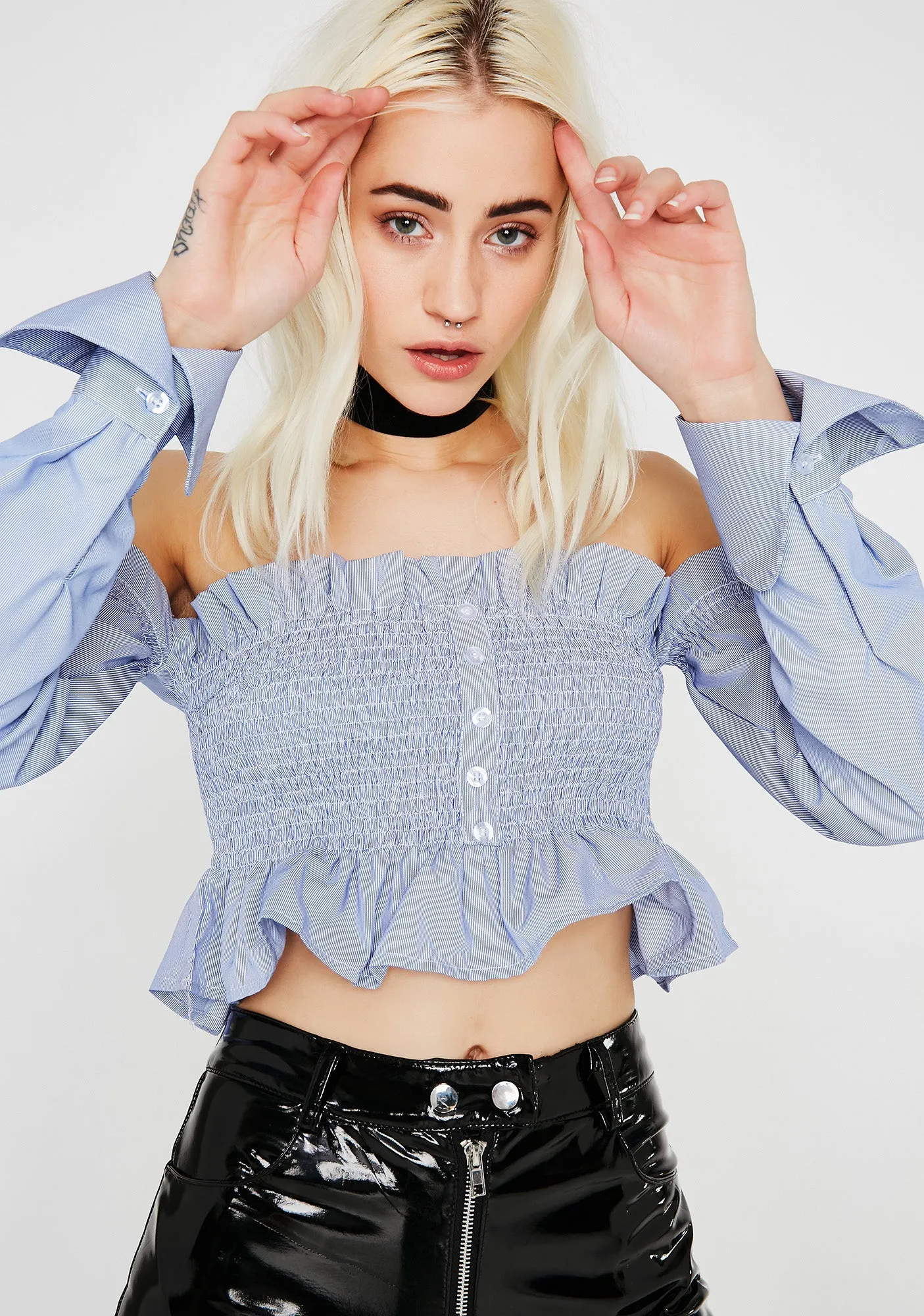 Got The Blues Button Up Top