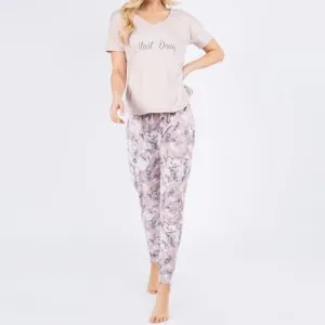 Hacci Lounge Pajama Set - Stop Wishing Start Doing