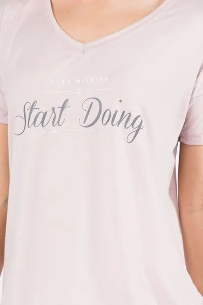 Hacci Lounge Pajama Set - Stop Wishing Start Doing