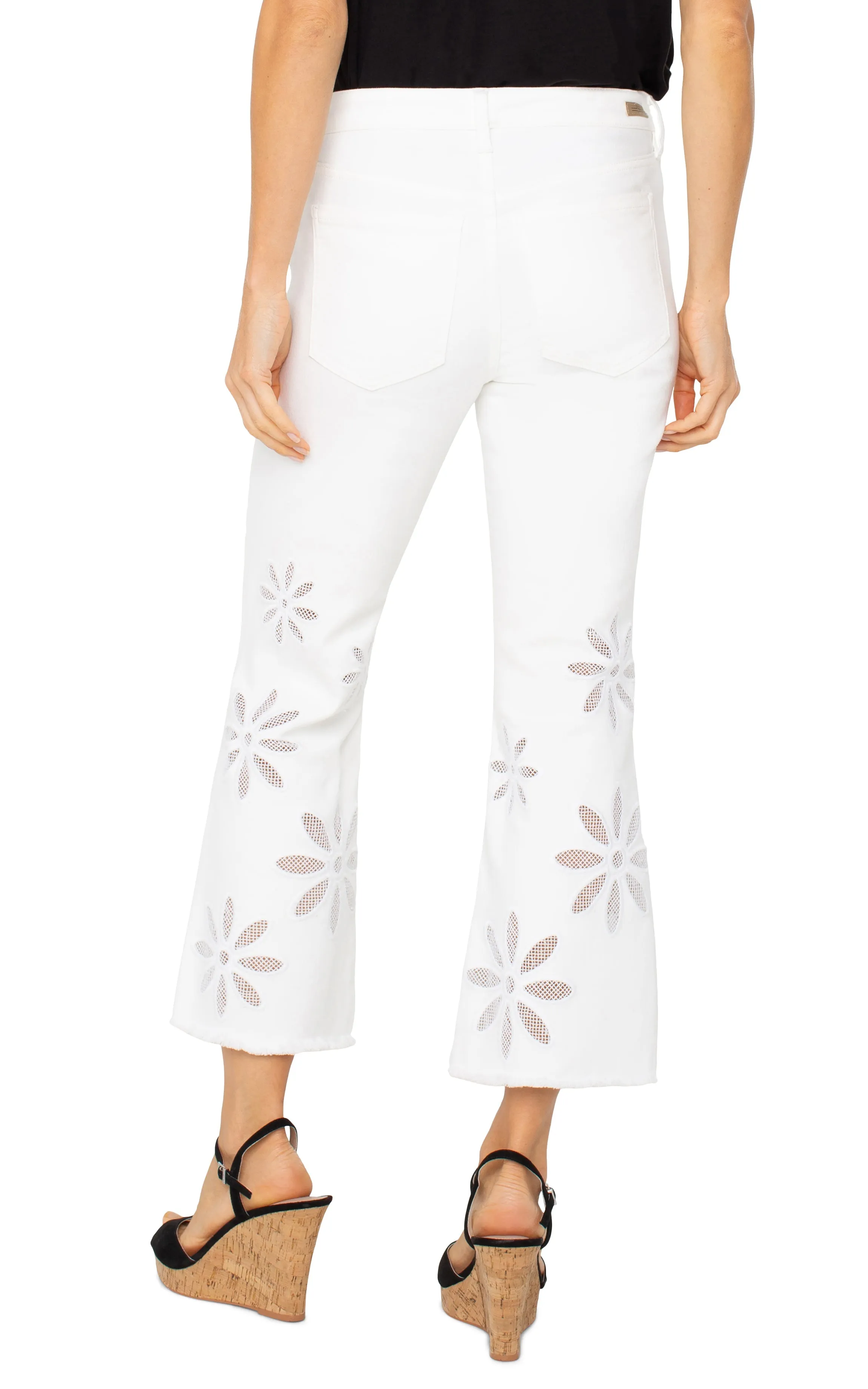 Hannah Crop Flare With Fray Hem