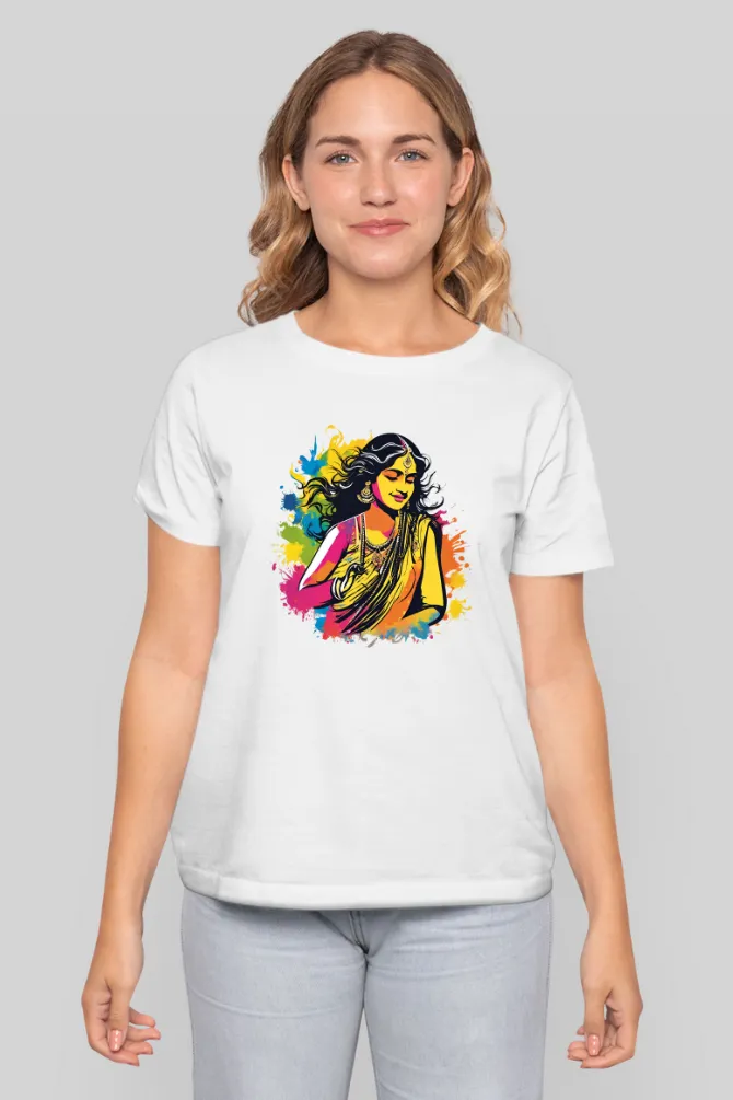 Happy Dhulandi Printed T-shirt for women