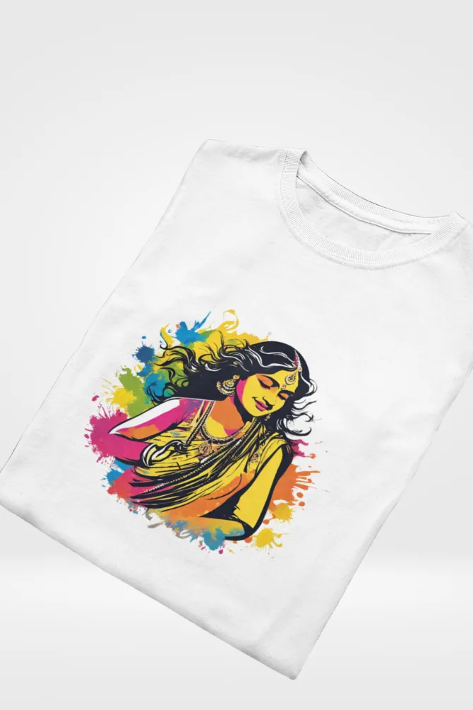 Happy Dhulandi Printed T-shirt for women