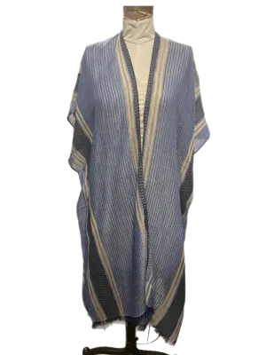 Light weight cotton stripes open front cover up * indigo or ocean