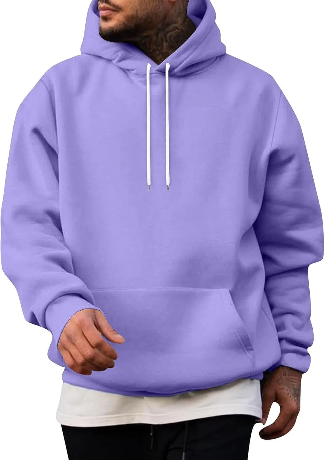 Mens Hoodie Outerwear Fall Comfy Long Sleeve Lightweight Drawstring Hoodies Running Trendy Cool Pullover