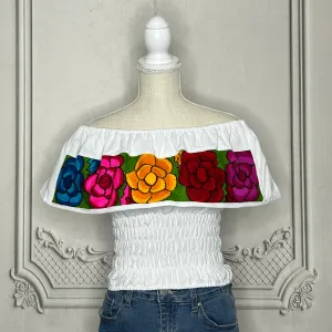 Off Shoulder Mexican Blouse Elastic Waist - Zinnia