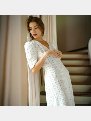 OLYMPIA Embroidered Cotton Dress
