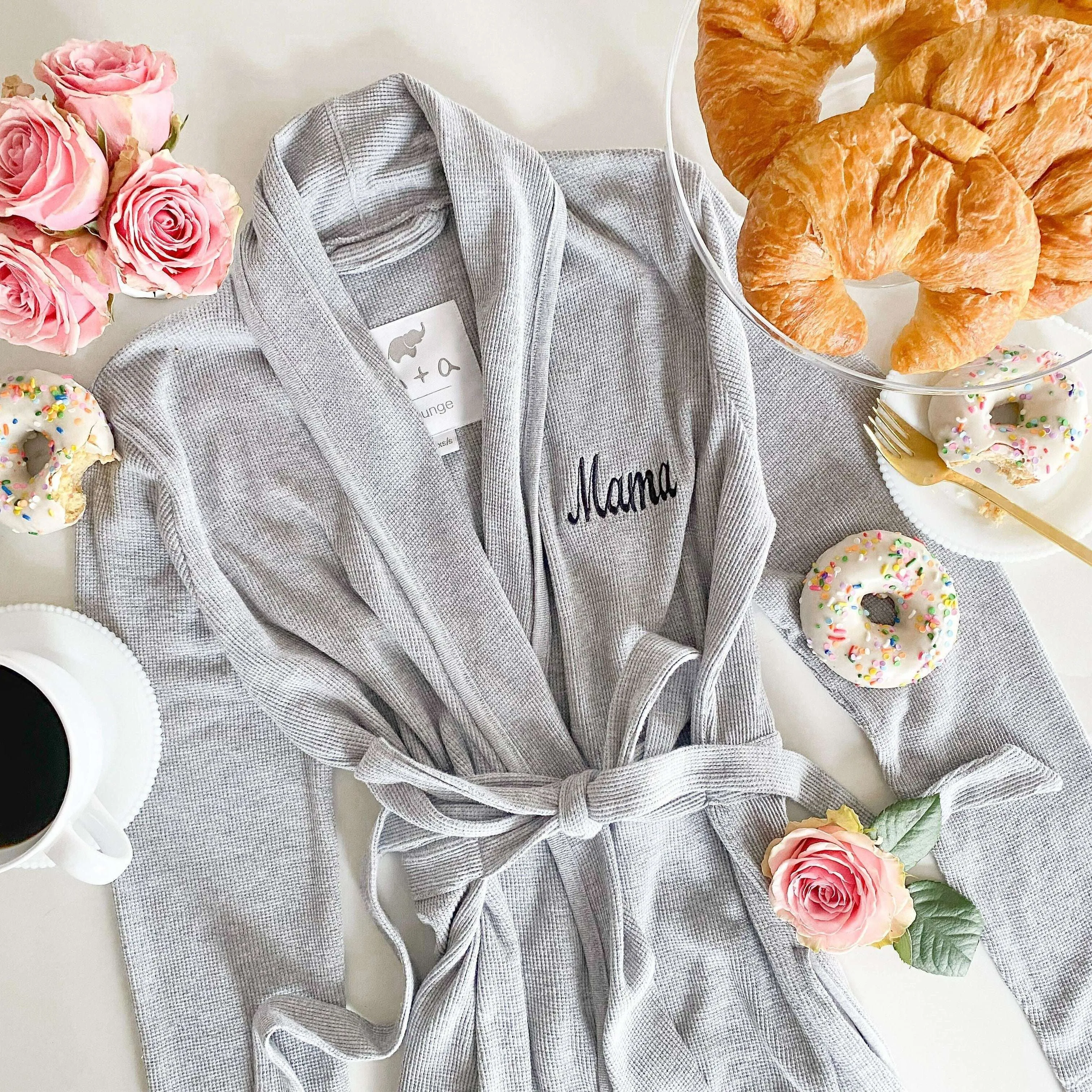 Organic Lounge Robe_Heather Grey