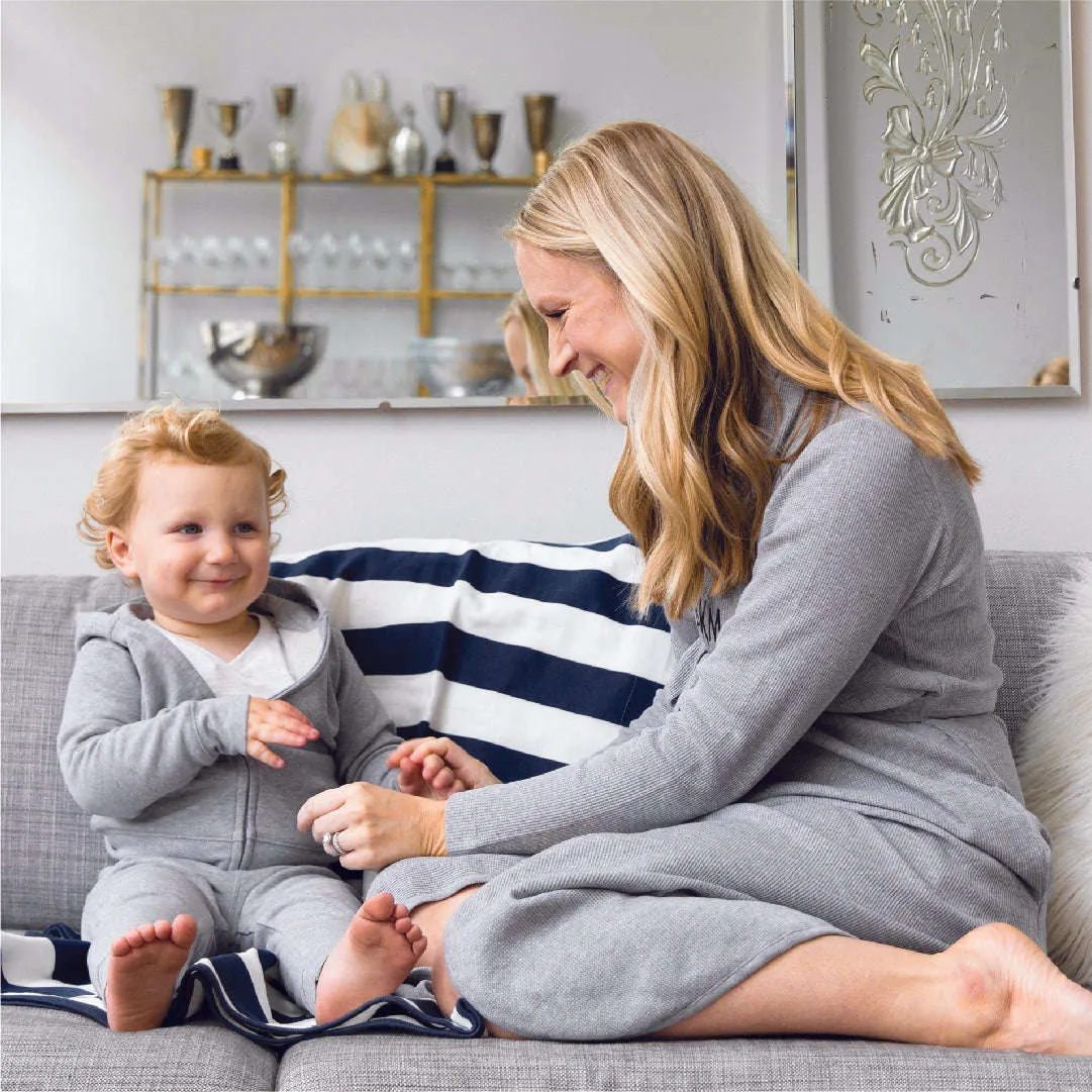 Organic Lounge Robe_Heather Grey