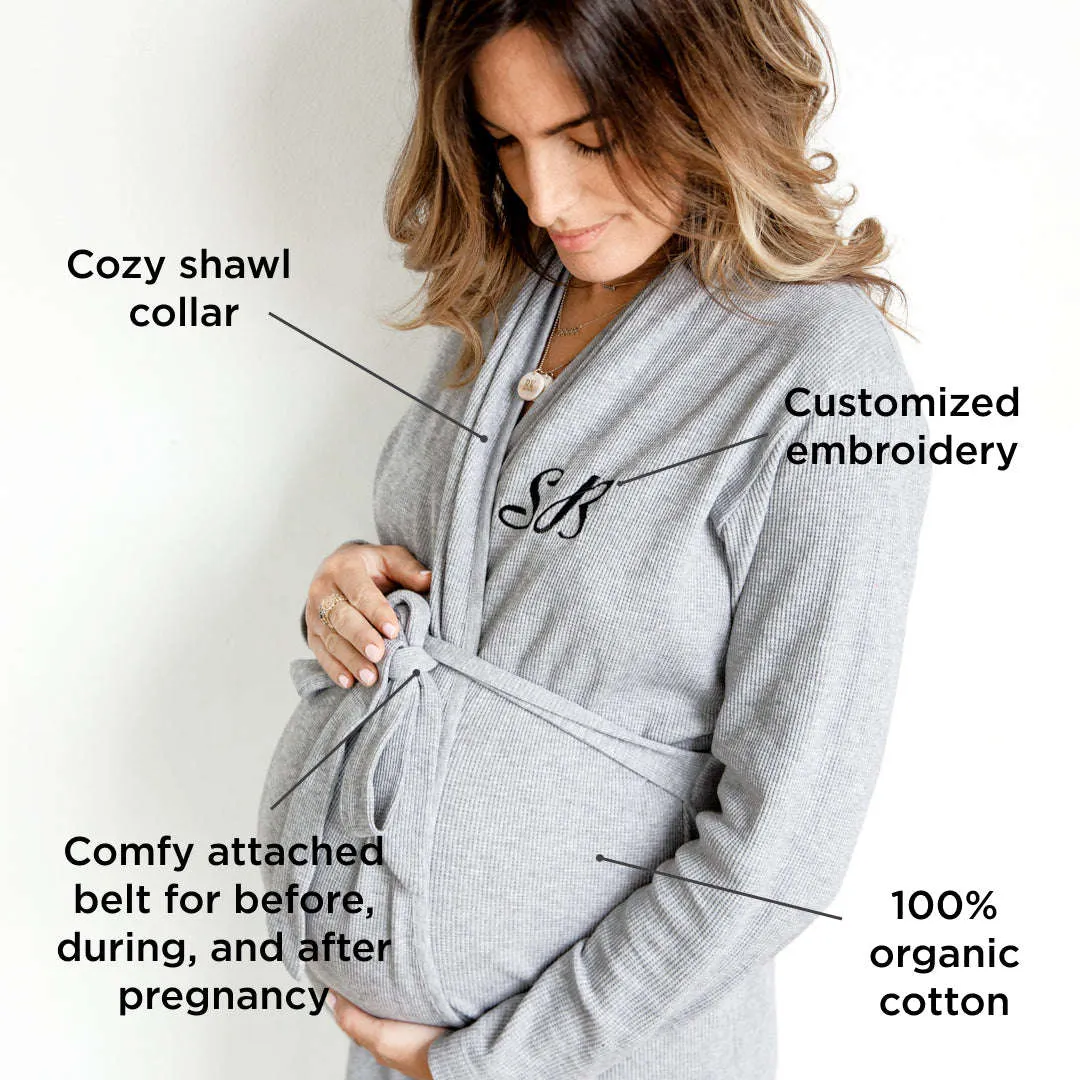 Organic Lounge Robe_Heather Grey