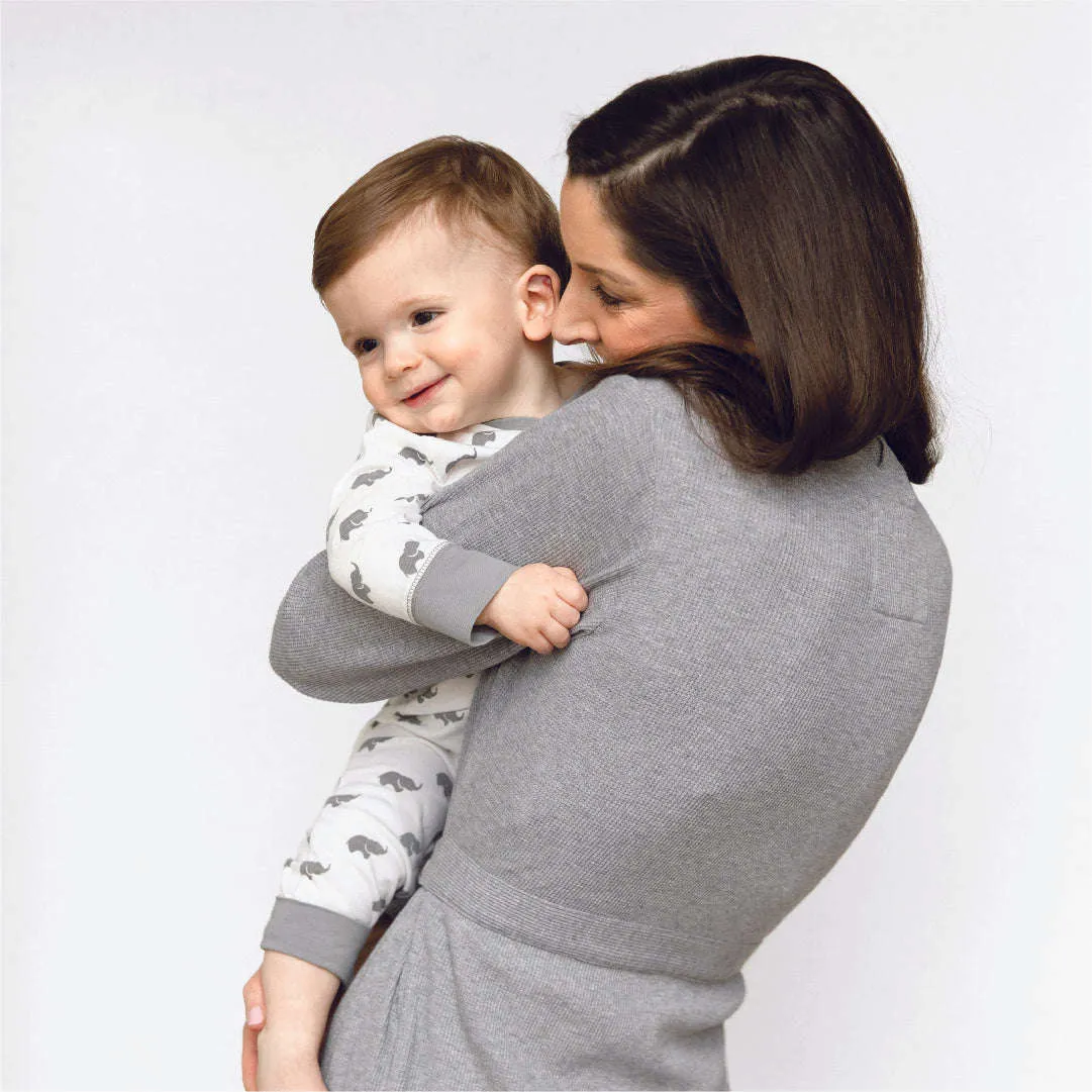 Organic Lounge Robe_Heather Grey