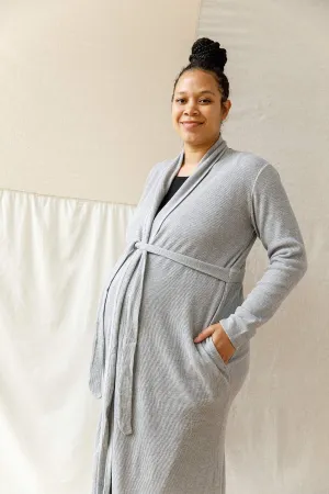 Organic Lounge Robe_Heather Grey