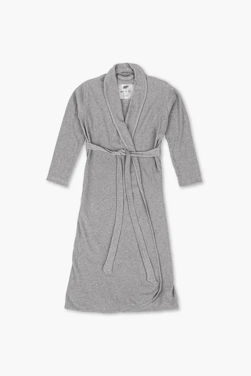 Organic Lounge Robe_Heather Grey