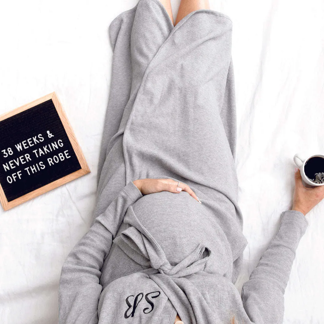 Organic Lounge Robe_Heather Grey