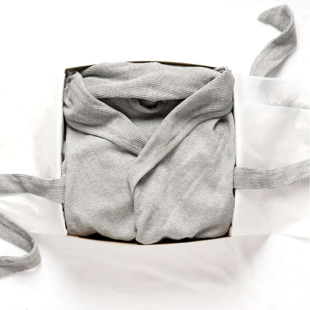Organic Lounge Robe_Heather Grey
