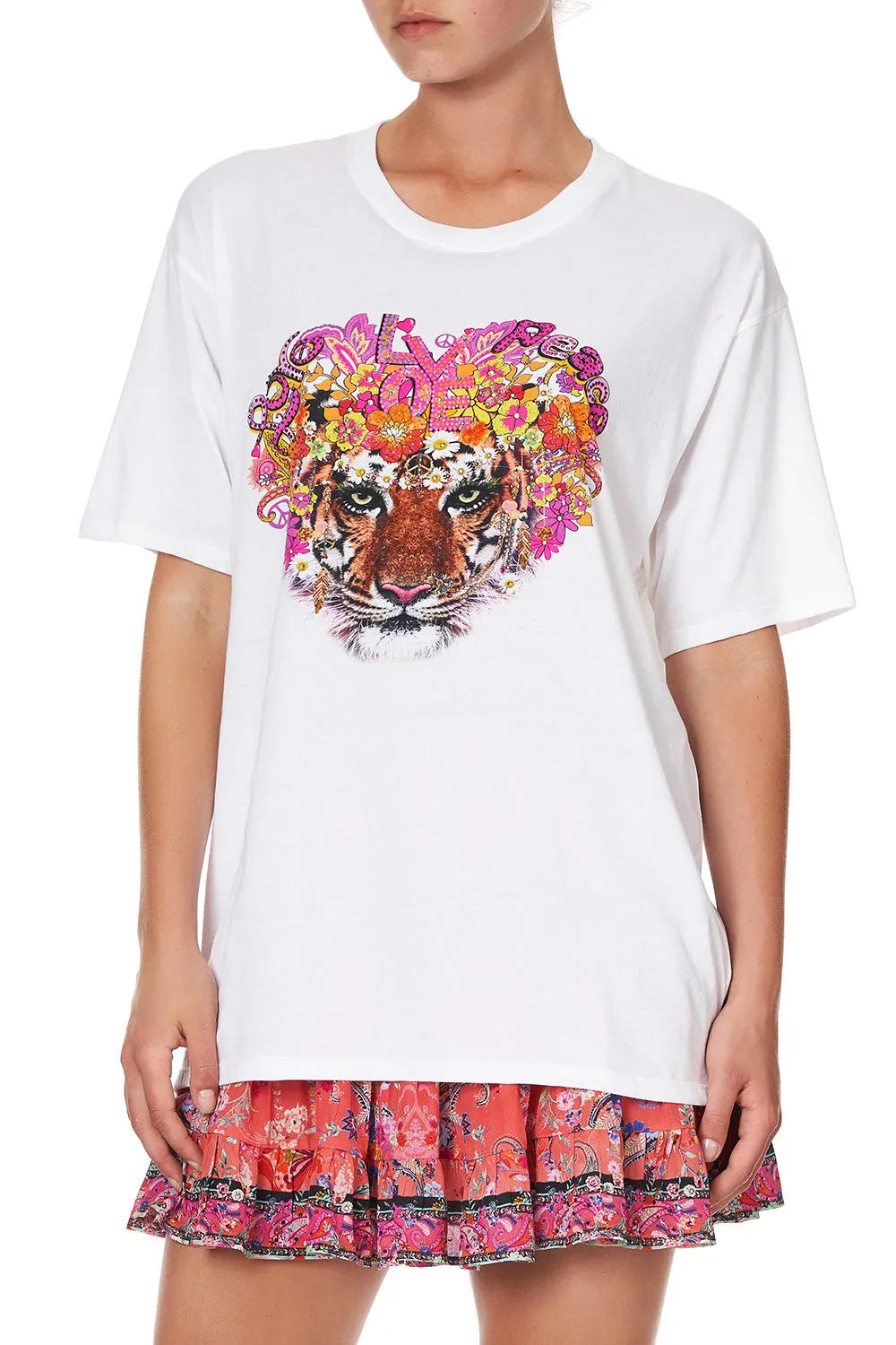 OVERSIZE BAND TEE LET THE SUN SHINE