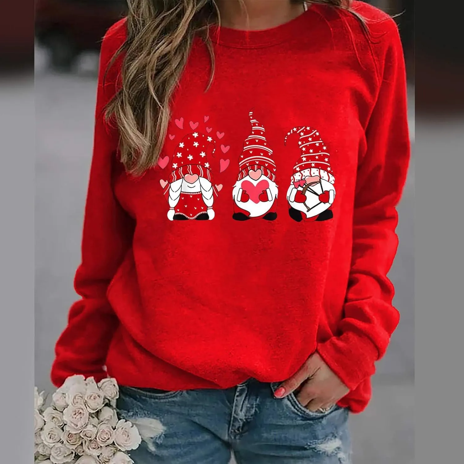 Oversized Sweatshirt for Women Valentines Sweatshirts Long Sleeve Crewneck Pullover Fashion Graphic Sweatshirts