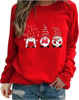 Oversized Sweatshirt for Women Valentines Sweatshirts Long Sleeve Crewneck Pullover Fashion Graphic Sweatshirts