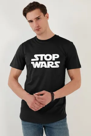 Polo Republica Men's Palestine's Stop Wars Printed Tee Shirt