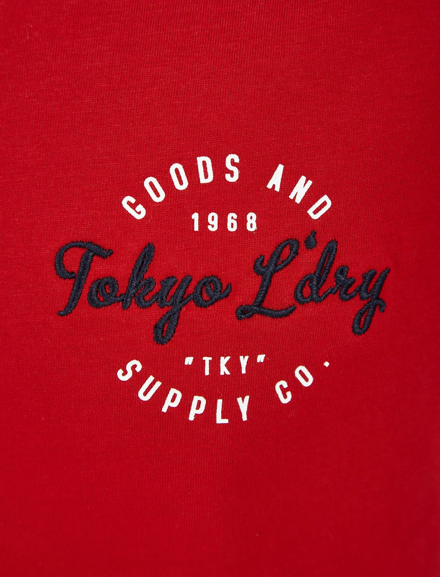 Taper Stripe Sleeve Cotton T-Shirt in Barados Cherry - Tokyo Laundry