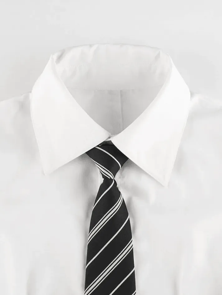 Tie Design White Cropped Blouse
