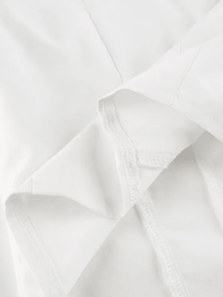 Tie Design White Cropped Blouse