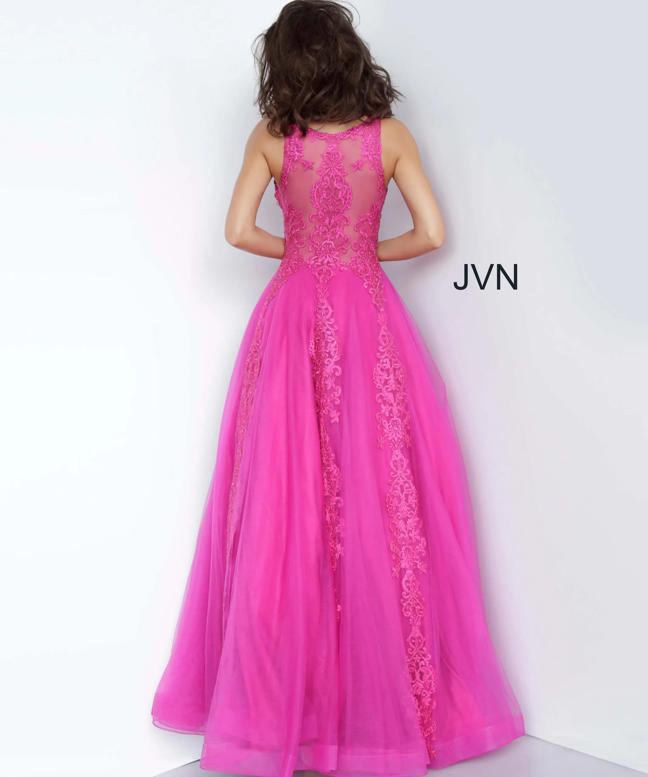 Tulle Sleeveless A-line Gown by Jovani 59046