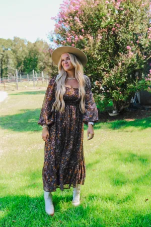 Vineyard Charm Floral Maxi Dress -2 Colors