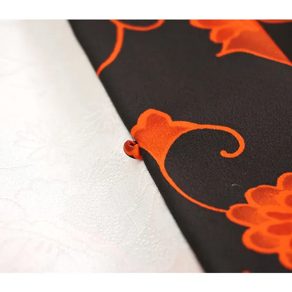 Vintage Haori Kimono Jacket Silk, Elegant Black base, Timeless Vines