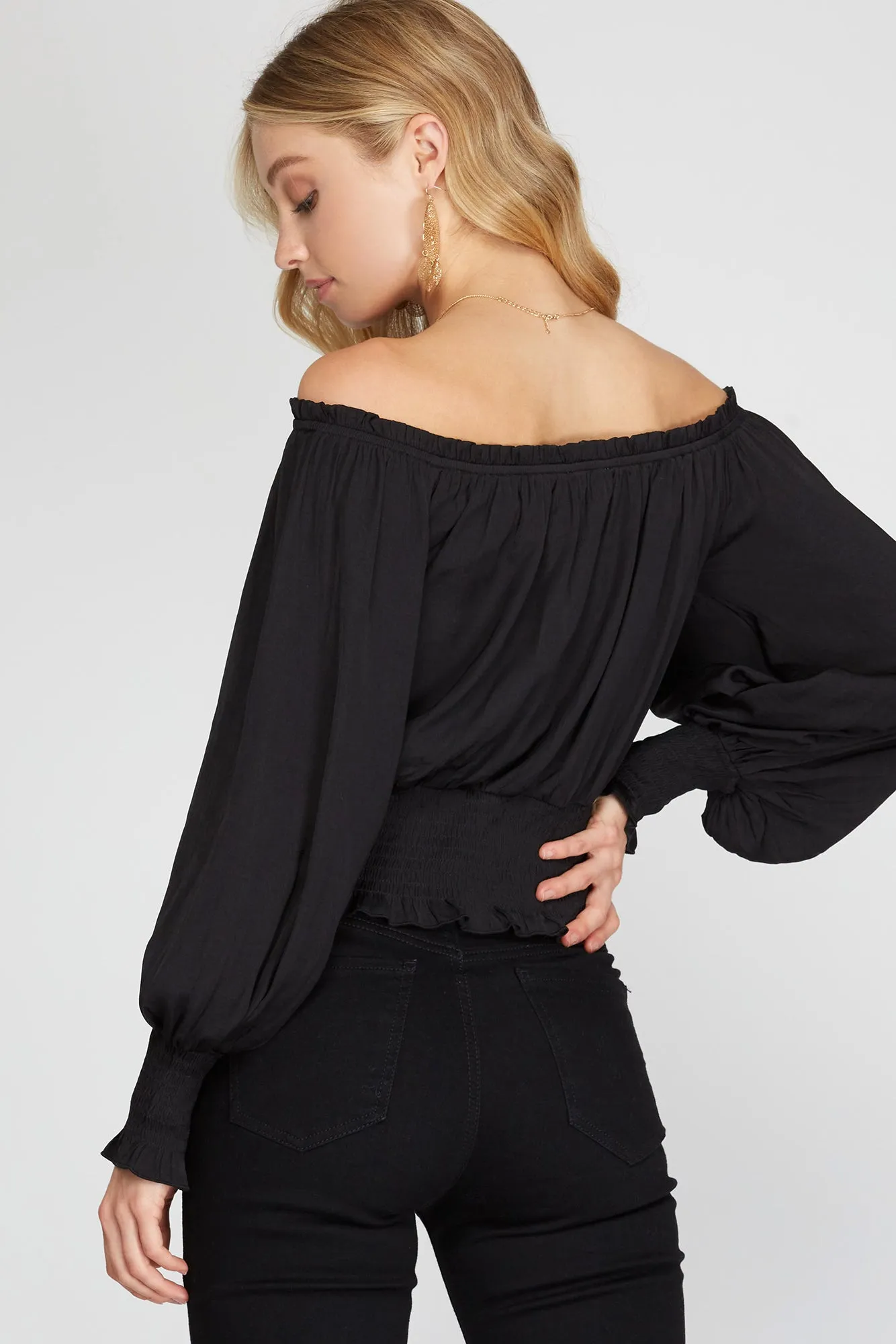 Webster off the shoulder blouse in black