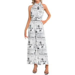 Women's Suffrage Commemorative Halter Neck Buckle Belted Jumpsuit