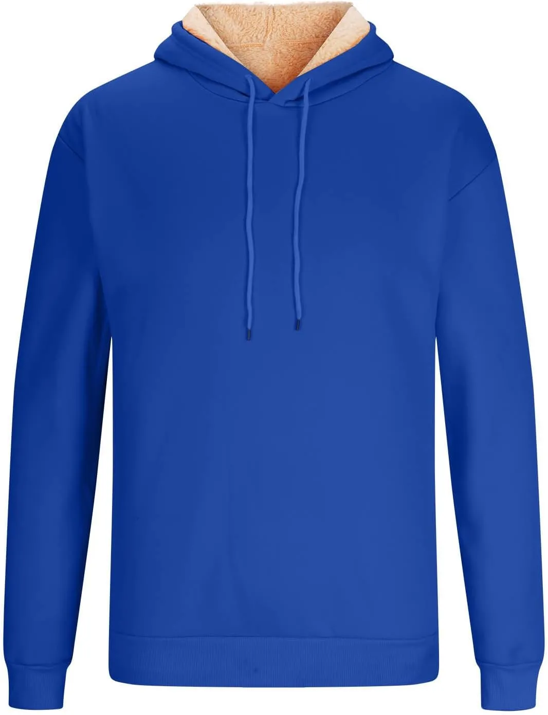 XUNRYAN Hoodies for Men Heavyweight Fleece Sweatshirt Thick Pullover Warm Hooded Sherpa Jackets Long Sleeve Shirts Outerwear